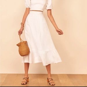 NWT Reformation Yucca Linen Skirt